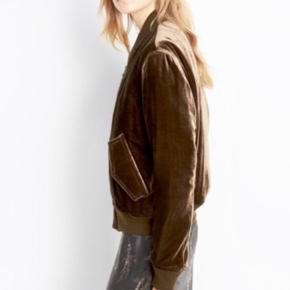 Vince brown velvet bomber jacker NWT - Picture 3 of 5